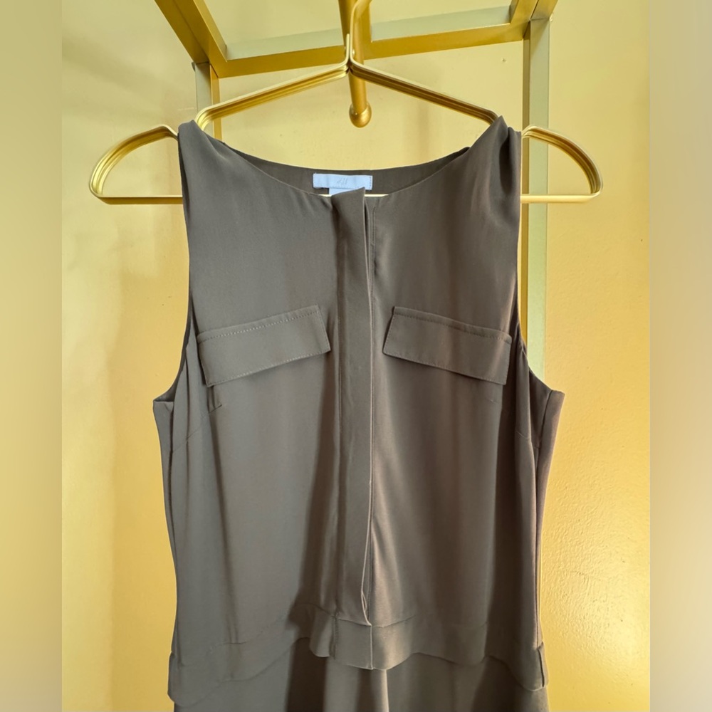 H&M Olive Green Handkerchief Hem Sleeveless Dress - Picture 5 of 7